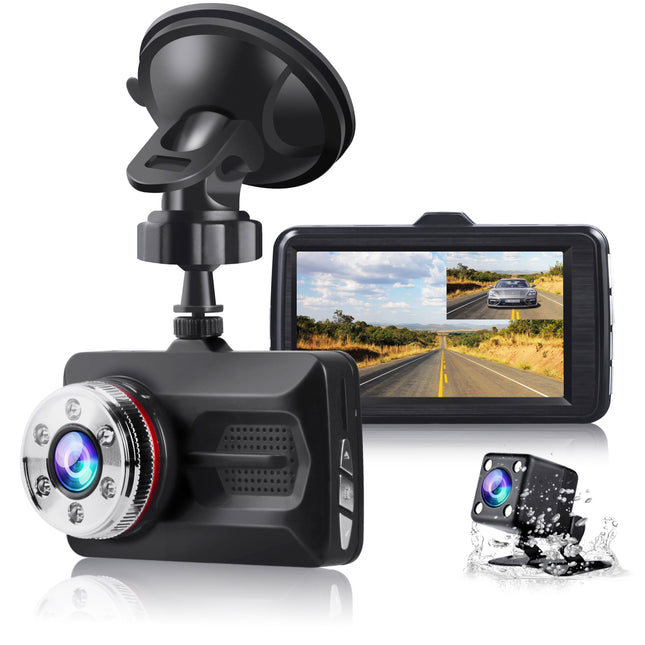 Experience Ultimate Protection with Our 1080P Dual Dash Cam - Front and Rear Cameras, Night Vision, and Advanced Features for Your Car!