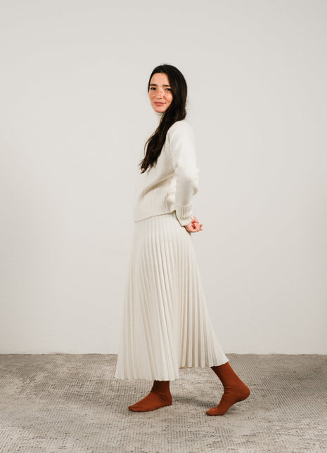 Cashmere Mix Roll-Up Cuff Turtleneck Sweater