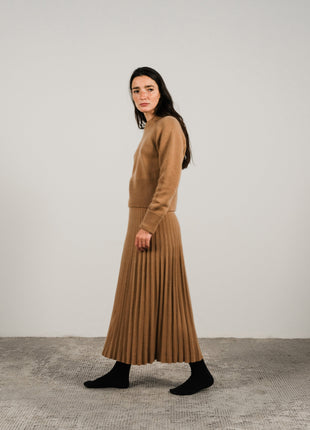 Cashmere Mix Roll-Up Cuff Crewneck Sweater-7