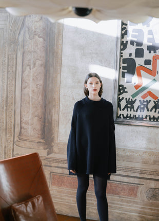 Extra Fine Merino Wool Maxi Volcano Sweater-0