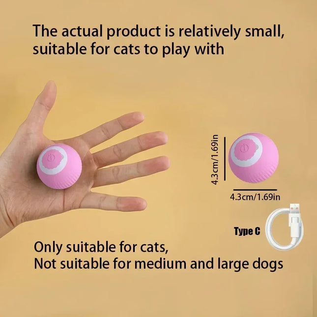 Smart Interactive Electric Rolling Ball Toy for Cats - USB Rechargeable Automatic Teaser