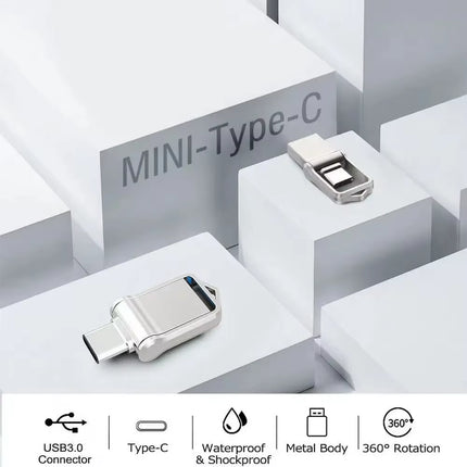 Revolutionary 2TB High-Speed USB Flash Drive with Dual Type-C and Lightning Interface - Perfect for Mobile Phones and Computers!