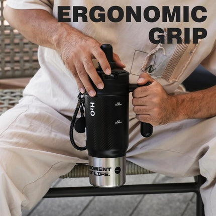 Sidagar 33.8Oz Stainless Steel Leak-Proof Thermos Cup with Non-Slip Pad, Portable Watertight Straw, Easy-Clean Design - Ideal Summer Water Bottle to Keep Drinks Cold