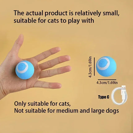 Smart Interactive Electric Rolling Ball Toy for Cats - USB Rechargeable Automatic Teaser