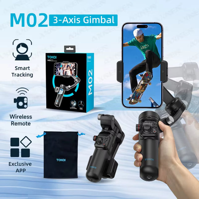 Ultimate 3-Axis Handheld Mobile Phone Stabilizer with Smart Tracking & Wireless Remote - Perfect for iPhone & Android!