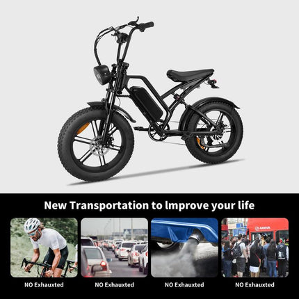 Experience the Thrill of the Fat Tire E-Bike: 48V 1500WH Battery, 25MPH Speed, and 28-Mile Range for Adventurous Commuting!