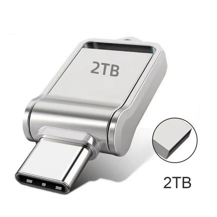 Revolutionary 2TB High-Speed USB Flash Drive with Dual Type-C and Lightning Interface - Perfect for Mobile Phones and Computers!