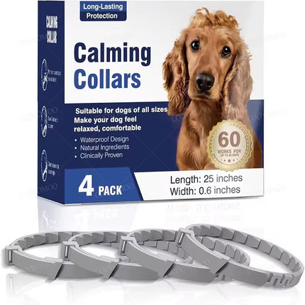 Adjustable 3/4 Pc Calming Pheromone Collars for Dogs & Cats - Comfortable Anxiety Relief for Puppies, Kittens, and Large Pets