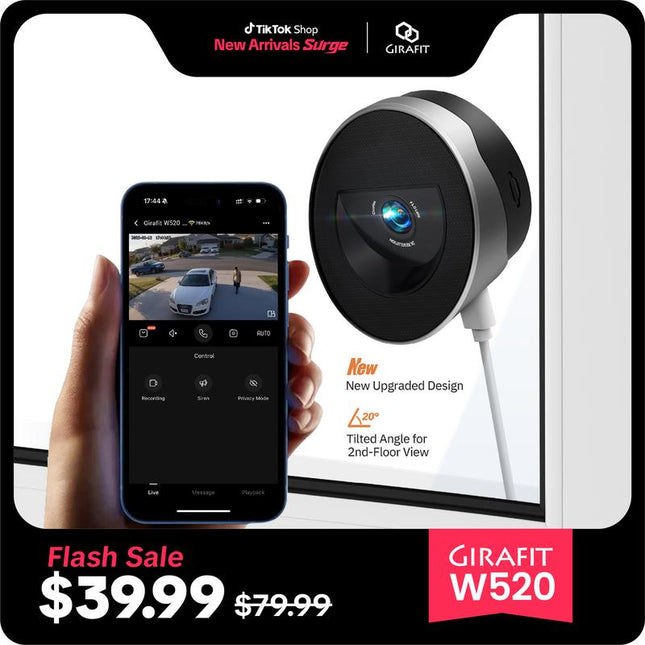 Girafit 2K Indoor Security Camera with AI Color Night Vision, Dual Band Wi-Fi, Motion Detection & 24/7 Recording - Easy Installation & Local Monitoring