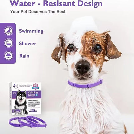 Adjustable 3/4 Pc Calming Pheromone Collars for Dogs & Cats - Comfortable Anxiety Relief for Puppies, Kittens, and Large Pets