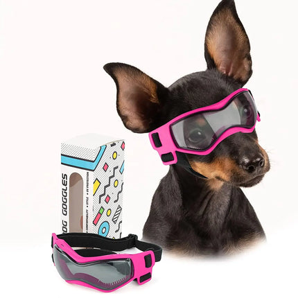 Dog Goggles for Small Breed Dog Sunglasses Dog UV Sunglasses Windproof Soft Frame Adjustable Straps for Small/Medium Dogs Puppy
