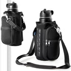 Magnetic Water Bottle Holder Gym Water Bottle Carrier Bag W/ Phone Pocket Handle Shoulder Strap 6 Built-In Magnets Water Bottle