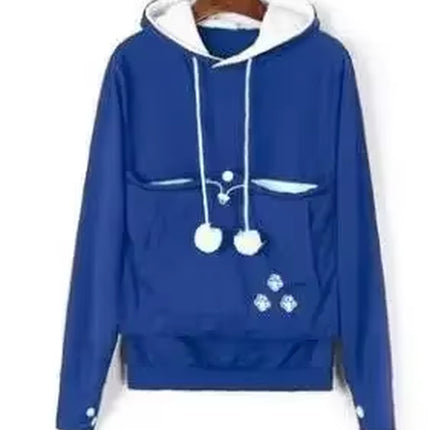 2023 Trendy Cat Lovers Hoodie with Ears & Cuddle Pouch - Cozy Kangaroo Pullover Sweatshirt for Pets