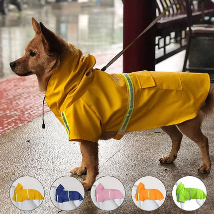 Stylish Waterproof Pet Poncho Raincoat for Dogs - Reflective & Breathable, Sizes S-5XL