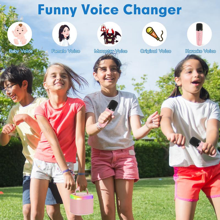 JYX D17 Wireless Portable Karaoke Speaker with 2 Wireless Microphones and RGB Light Show, Ideal for Kids, Travel, Outdoor Sports, Dorms, Parties, Birthdays, and Family Fun – a Great Gift Choice