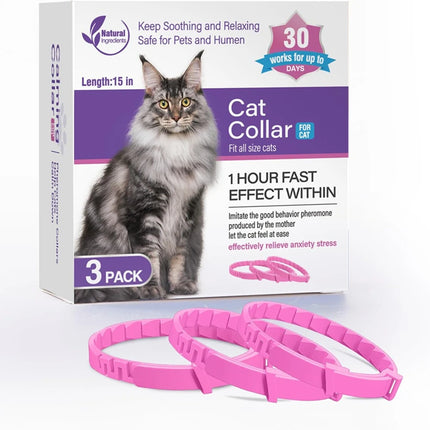 Adjustable 3/4 Pc Calming Pheromone Collars for Dogs & Cats - Comfortable Anxiety Relief for Puppies, Kittens, and Large Pets