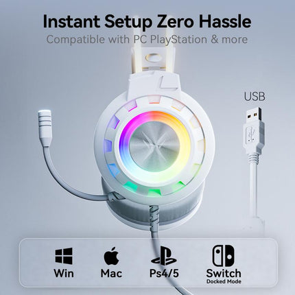 TAGRY TRONICX G3 Wired Gaming Headset - Enhanced 50mm Drivers, ENC Microphone, 7.1 Surround Sound, USB-A, Ideal for PC/PS5/Switch (Not Compatible with Xbox)