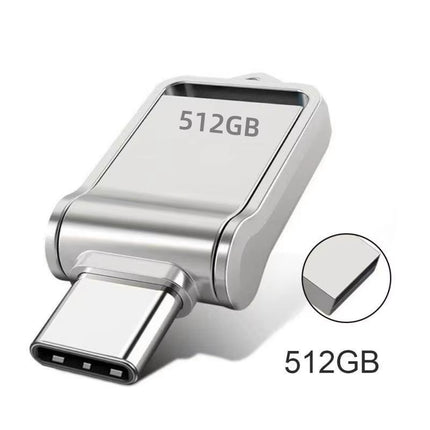 Revolutionary 2TB High-Speed USB Flash Drive with Dual Type-C and Lightning Interface - Perfect for Mobile Phones and Computers!