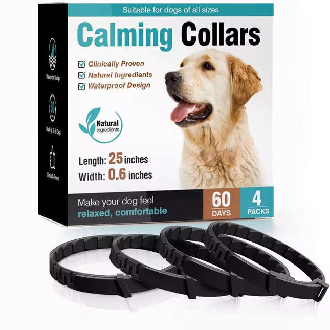 Adjustable 3/4 Pc Calming Pheromone Collars for Dogs & Cats - Comfortable Anxiety Relief for Puppies, Kittens, and Large Pets