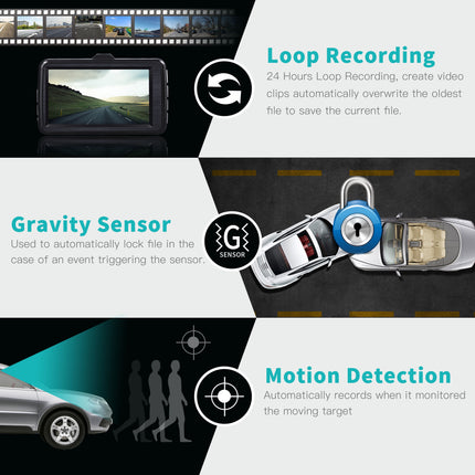 Experience Ultimate Protection with Our 1080P Dual Dash Cam - Front and Rear Cameras, Night Vision, and Advanced Features for Your Car!