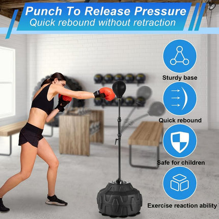 Ultimate Boxing Speedball with Adjustable Stand - Perfect for Teens & Adults - 360° Rebound for Stress Relief & Fitness - Ideal for Home Use in Any Space