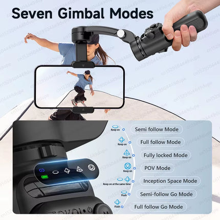Ultimate 3-Axis Handheld Mobile Phone Stabilizer with Smart Tracking & Wireless Remote - Perfect for iPhone & Android!