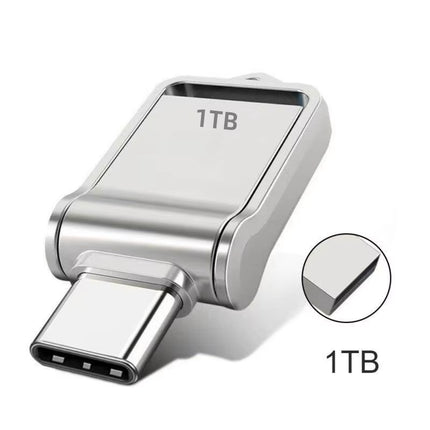 Revolutionary 2TB High-Speed USB Flash Drive with Dual Type-C and Lightning Interface - Perfect for Mobile Phones and Computers!