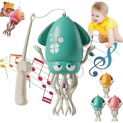 Electric Dancing Squid Toy Crawling Dancing Automatic Obstacle Avoidance Octopus Sensor Toy with LED Lights & Music