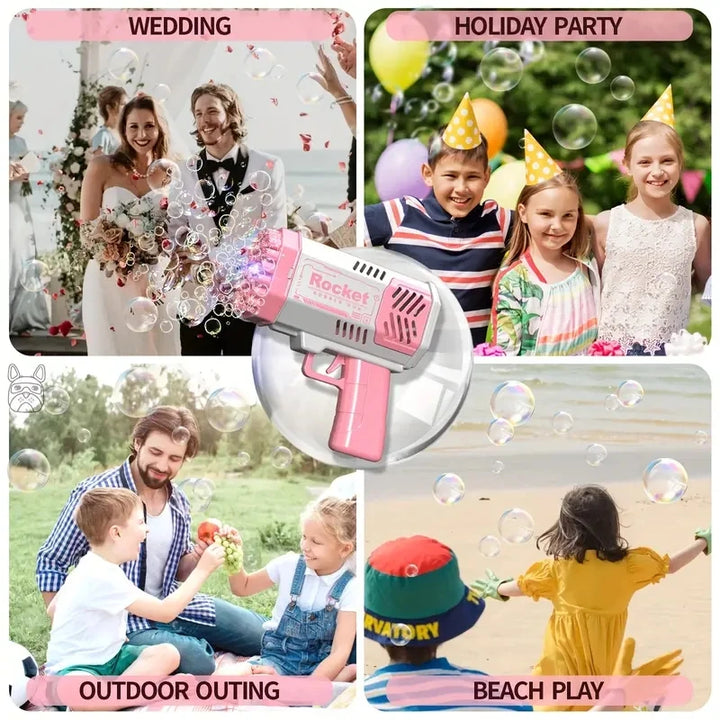 Fun-Filled 40 Hole Bubble Machine - Ultimate Outdoor Bubble Blowing Experience for Kids
