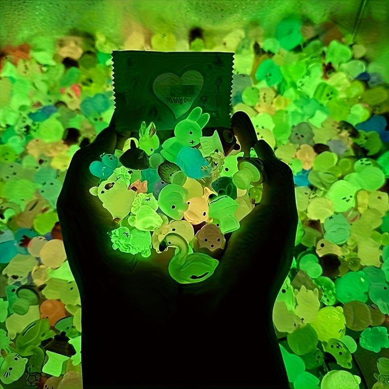 Enchanting Mini Glow-in-the-Dark Animal Resin Models - Surprise Mystery Bag for Dollhouse, Fairy Garden, and Crafting Fun! Perfect Birthday Gift & Unique Ornaments!