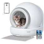 Revolutionary Automatic Self-Cleaning Cat Litter Box with Smart App Control - Effortless Pet Care in Sleek White Design