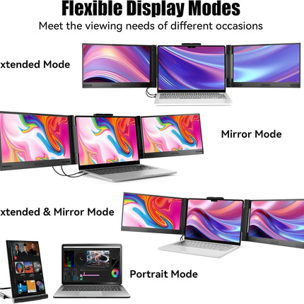 Enhance Your Productivity with the 14-Inch 1080P IPS Laptop Screen Extender – Portable, Rotatable, and Compatible with All Major Devices