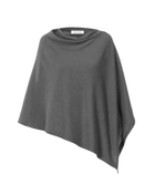 Women's asymmetrical cape in extra-fine merino wool, cashmere and silk